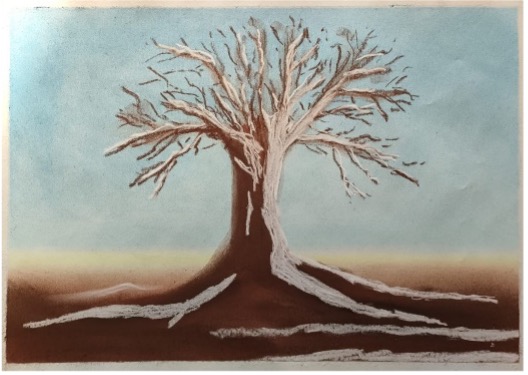 winterboom pastelkrijt